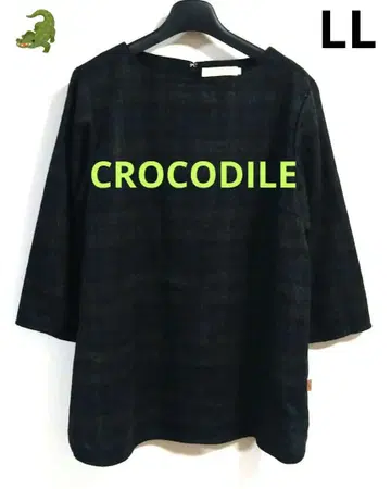 크로커다일 울 블렌드 튜닉 표면 기모 체크 무늬 빅 사이즈 LL