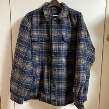 네이비 체크 무늬 자켓