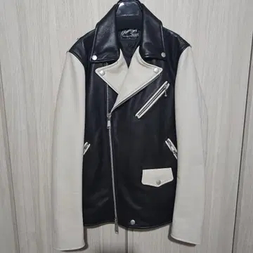 RattleTrap 더블 라이더 자켓 M 블랙/화이트