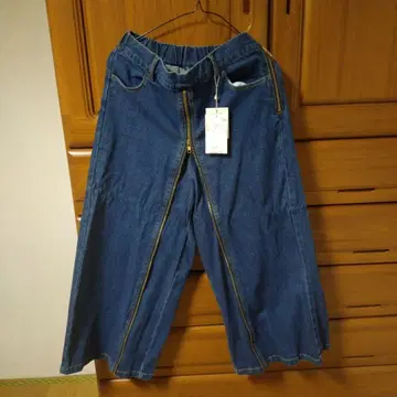 데님 와이드 팬츠 지퍼 포함 택 포함 새상품