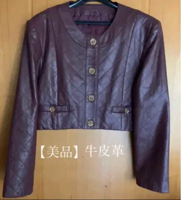 [ 새상품급 ] 소가죽 퀼팅 자켓 사이즈 11