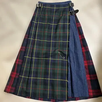 새상품급 오닐 오브 더블린 퀼트 스커트 데님지 패치워크