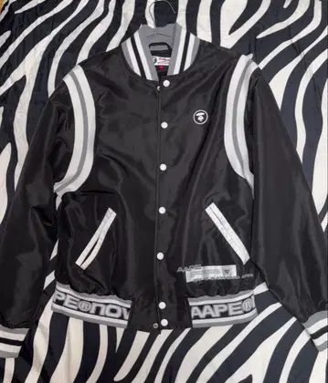 AAPE 바시티 자켓 블랙 S