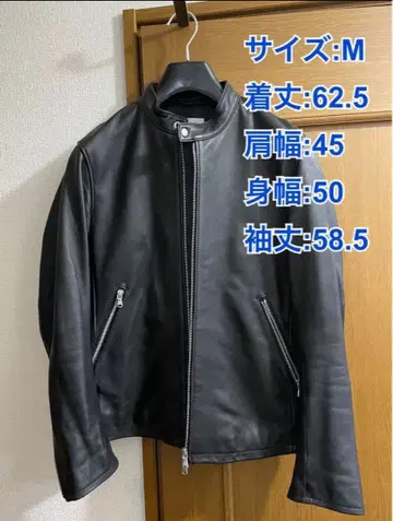 [ BEAUTY & YOUTH ] 램 가죽 싱글 라이더 자켓