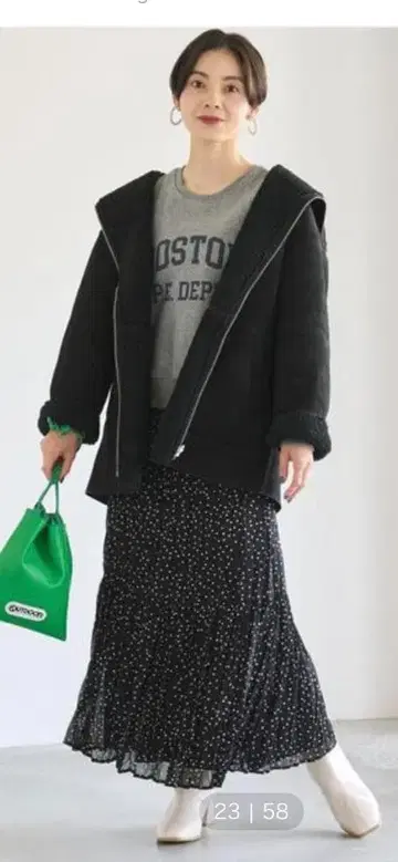 베이크루즈 2WAY 보아 페이크 무스탕 블루종