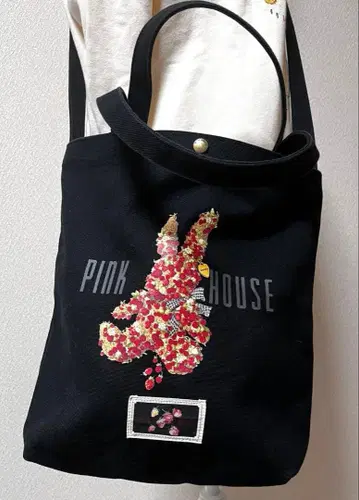 핑크하우스 토끼 패턴 2웨이 백