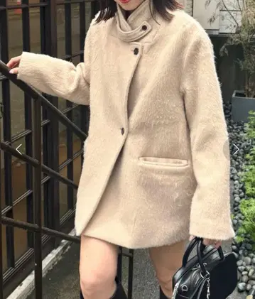 Chico 샤기 자켓 코트 크림 [ 새상품급 ]