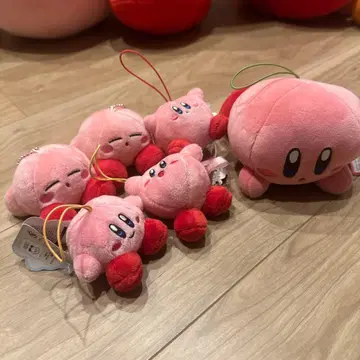 커비 스트랩 포함 봉제 인형 6체 세트