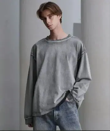 [ CLEL ] 하이 빈티지 디자인 베이직 티셔츠 (롱 티셔츠)