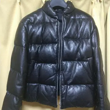 합성 피혁 퀼팅 자켓 블랙