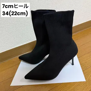 [ 22cm ] 스틸레토 삭스 부츠 7cm 힐
