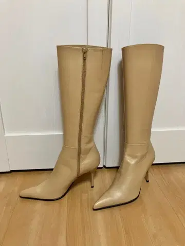 새상품 천연 가죽 Pinky&Dianne 핑힐 스틸레토 롱 부츠