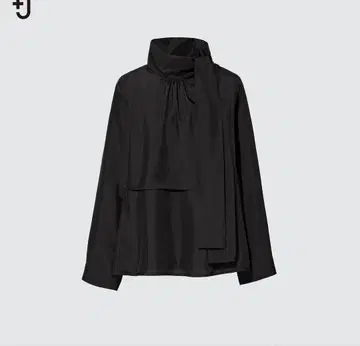유니클로 +J 플러스제이 실크 보타이 블라우스 블랙 M 사이즈