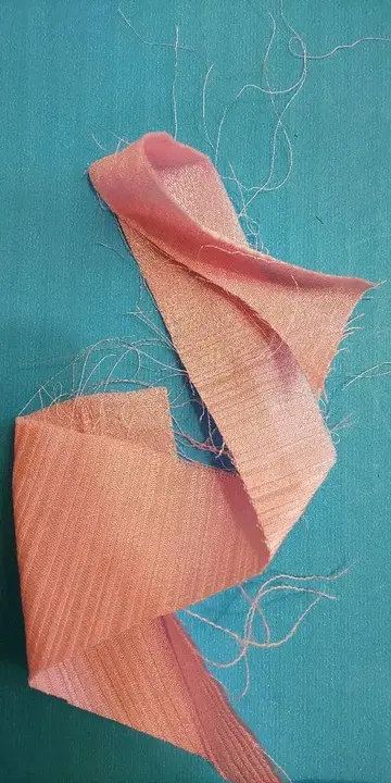 핑크 스트라이프 실크 오비 장식 천