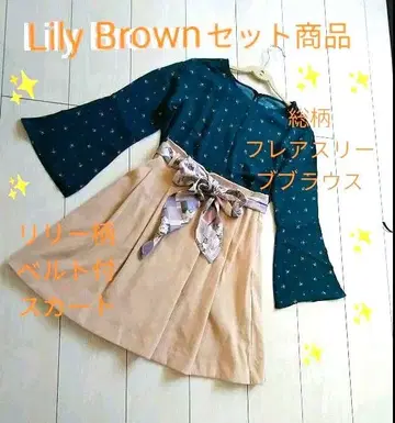 Lily Brown 패턴 플레어 SK + 티셔츠 풀오버 라운드넥