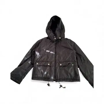 크롭 기장 짧은 기장 다운 블랙 여성용 구제 의류