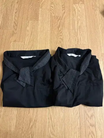 카시마 ENJOY 스카프 폴로 셔츠 사무복 M 2장 블랙