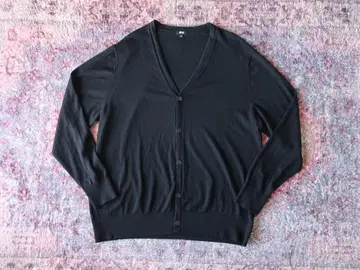인기 새상품급 UNIQLO 메리노 V넥 가디건 3XL 블랙 브랜드