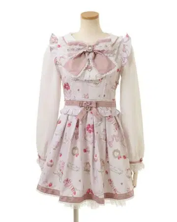 LIZLISA 리즈리사 Salon de Fraise 패턴 원피스 핑크