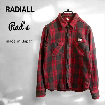 RADIALL 라디얼 Rad's 체크 헤비 플란넬 셔츠 M 빨간색
