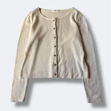 [ 일본제 ] Rene 울 스팽글 가디건 화이트