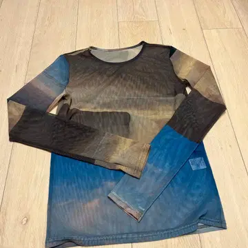 다색 그라데이션 긴팔 T셔츠 탱크탑 세트