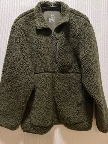 무인양품 보아 플리스 자켓 카키 그린 L 사이즈