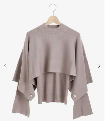 MAJESTIC LEGON 하이넥 케이프 세트 니트 모카