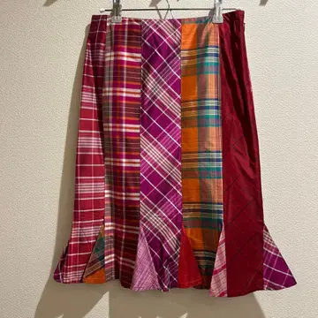 KEITA MARUYAMA 멀티 컬러 체크 타이트 스커트 사이즈 0