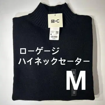 [ 새상품 ] UNIQLO 유니클로 로우 게이지 하이넥 스웨터 블랙 M