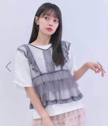 axes femme 앞뒤 2WAY 튤 뷔스티에 그레이