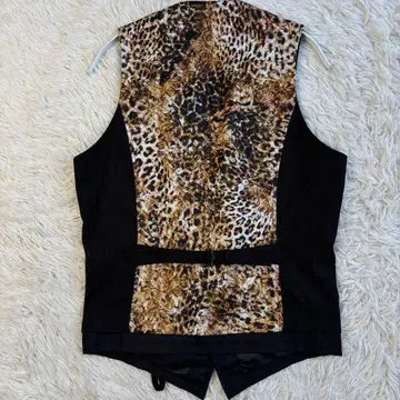 (미사용 택 포함) PPFM 베스트 레오파드 무늬 지퍼 데드스탁