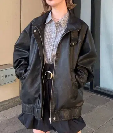 JEANASIS 지나시스 빈티지 가죽 BIG 블루종 미사용 새상품