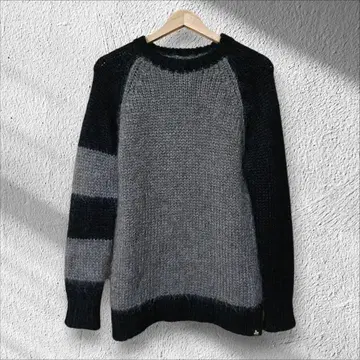 drestrip 드레스트립 모헤어 울 알파카 니트 블랙 x 그레이