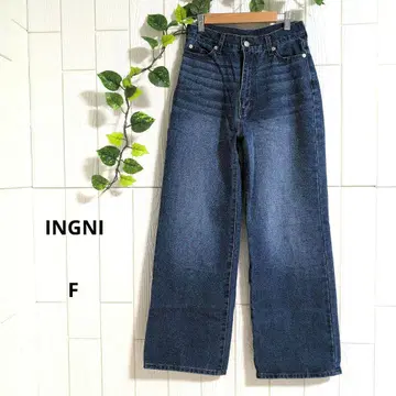 미사용급 INGNI 잉그 와이드 데님 팬츠 블루 F
