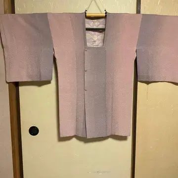 [ 새상품급 ] 능화문단 도효 코트 핑크 그레이 그라데이션