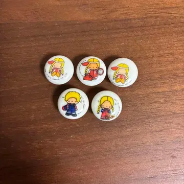 패티&지미 장식 버튼 5세트 쇼와 레트로 1976 산리오