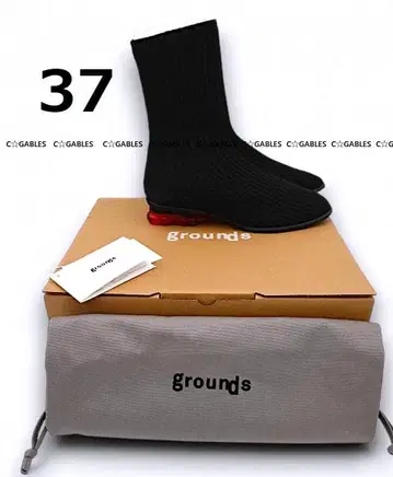 grounds 주얼리 삭스 부츠 스니커즈 부츠 블랙/빨간색