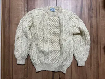빈티지 CRESCENT MAX 아란 니트 스웨터 아이보리 케이블