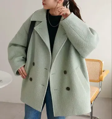 새상품급! 디스코트 부클레 미들 코트 민트 그린 2way