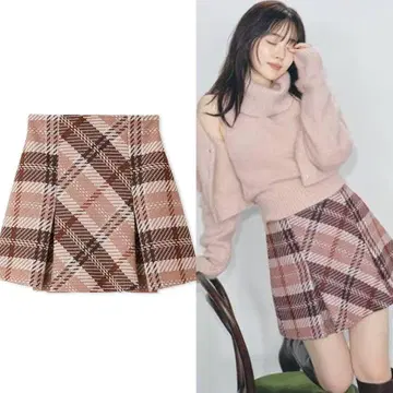 SNIDEL 로빙 체크 미니 스커트