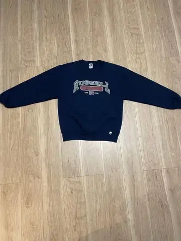 90s usa제 러셀 애슬레틱 빅 로고 프린트 russell 다크 네이비