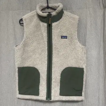 patagonia 플리스 베스트 XL 크림색/올리브