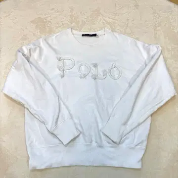 Polo 화이트 자수 로고 맨투맨