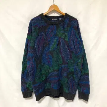 90s BACHRACH 니트 스웨터 올 패턴 XXL Y2K 빈티지