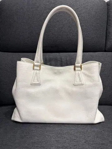 [ 새상품급 ] 화이트 가죽 토트백 Kitamura