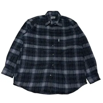 펩시 콜라 옴브레 체크 플란넬 셔츠 브라운 LL 빈티지