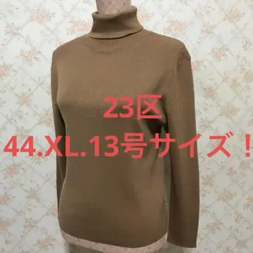23구 빅 사이즈! 긴팔 터틀 스웨터 44(XL. 13호) 카멜. 무지