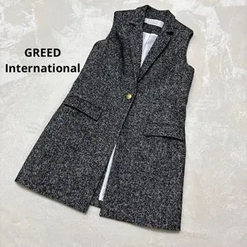 새상품급 GREED International 베스트 헤링본 골드 버튼