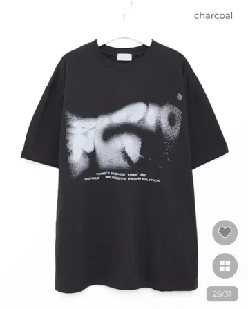 nugu mignon 프린팅 티셔츠 차콜